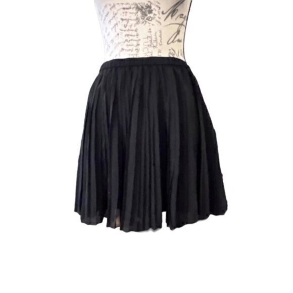 🛍️2 for $25 Sale🛍️ Women's Lined Mini‎ Skirt Accordion Pleat Black Size Medium